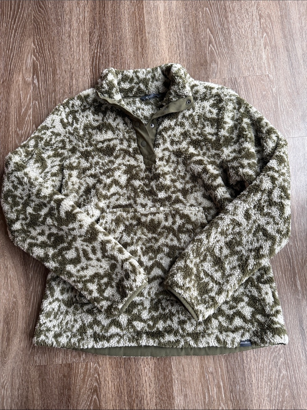 Eddie Bauer Green Sherpa Quarter-Zip